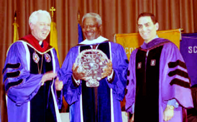 Msgr. Robert Sheeran, Secretary-General Kofi Annan, and Amb. Clay Constantinou